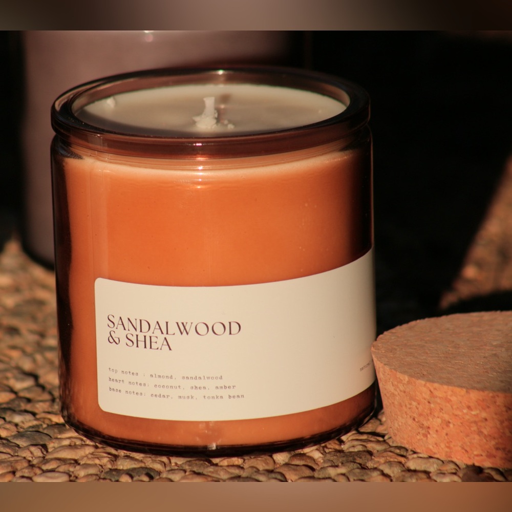 Handmade Sandalwood & Shea Candle 9 oz